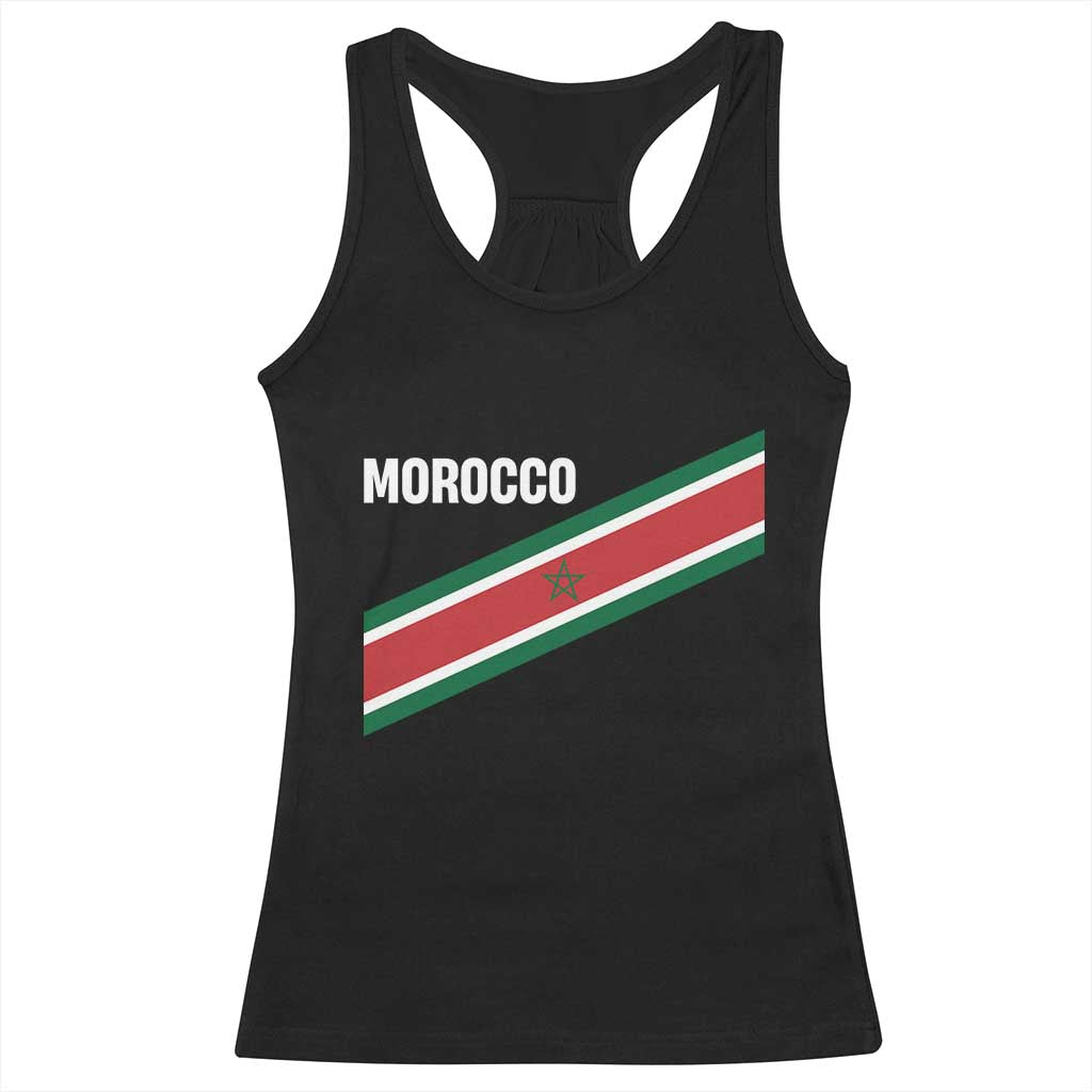Morocco Moroccan Flag Racerback Tank Top Green Star Maroc Stripes TS11 Black Print Your Wear