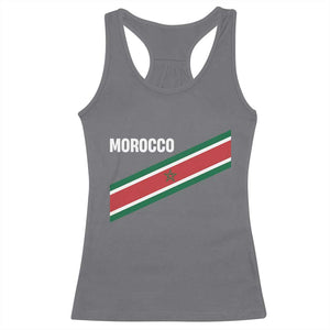 Morocco Moroccan Flag Racerback Tank Top Green Star Maroc Stripes TS11 Charcoal Print Your Wear
