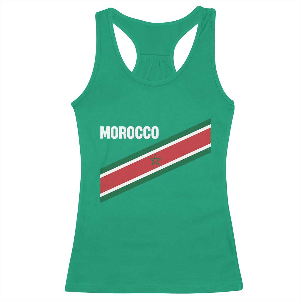 Morocco Moroccan Flag Racerback Tank Top Green Star Maroc Stripes TS11 Irish Green Print Your Wear