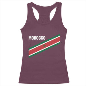 Morocco Moroccan Flag Racerback Tank Top Green Star Maroc Stripes TS11 Maroon Print Your Wear