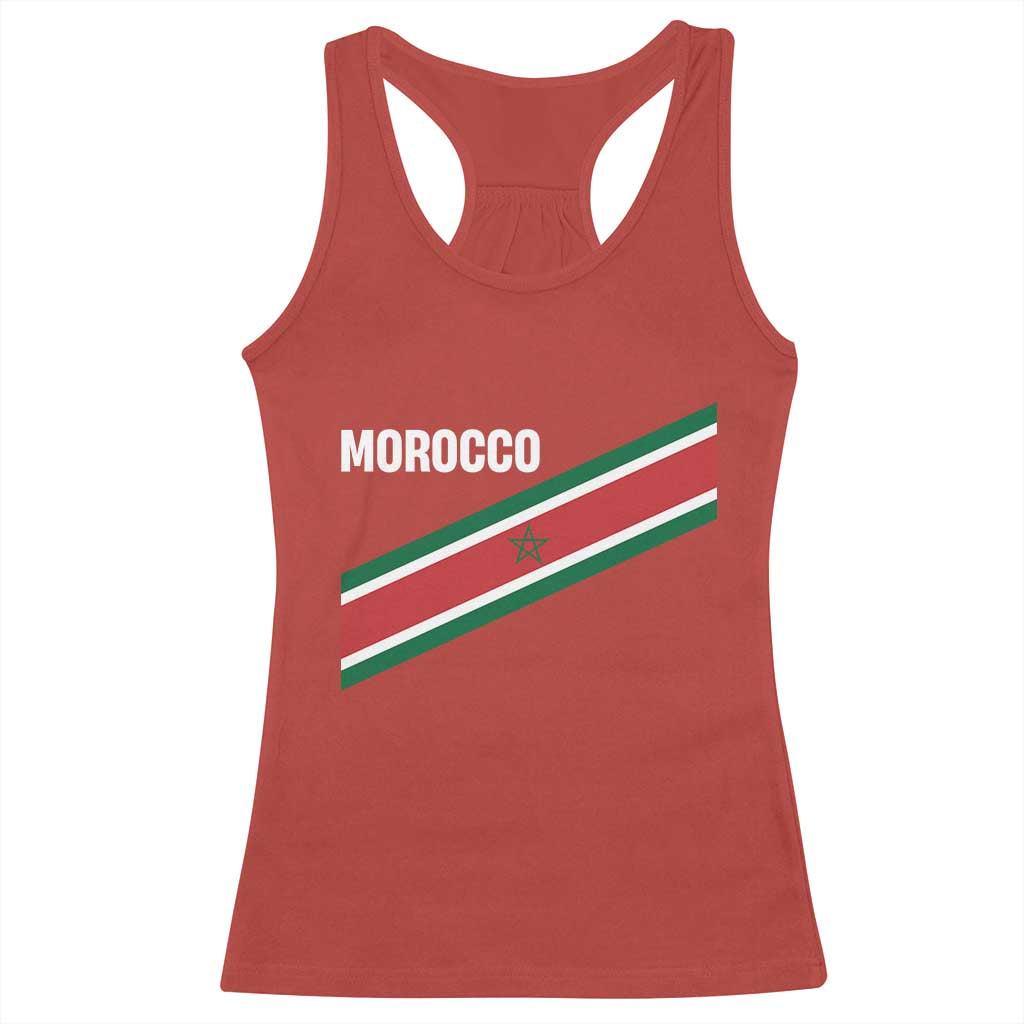 Morocco Moroccan Flag Racerback Tank Top Green Star Maroc Stripes TS11 Red Print Your Wear