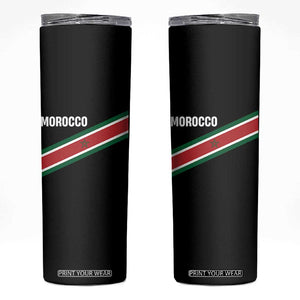 Morocco Moroccan Flag Skinny Tumbler Green Star Maroc Stripes TS11 Black Print Your Wear