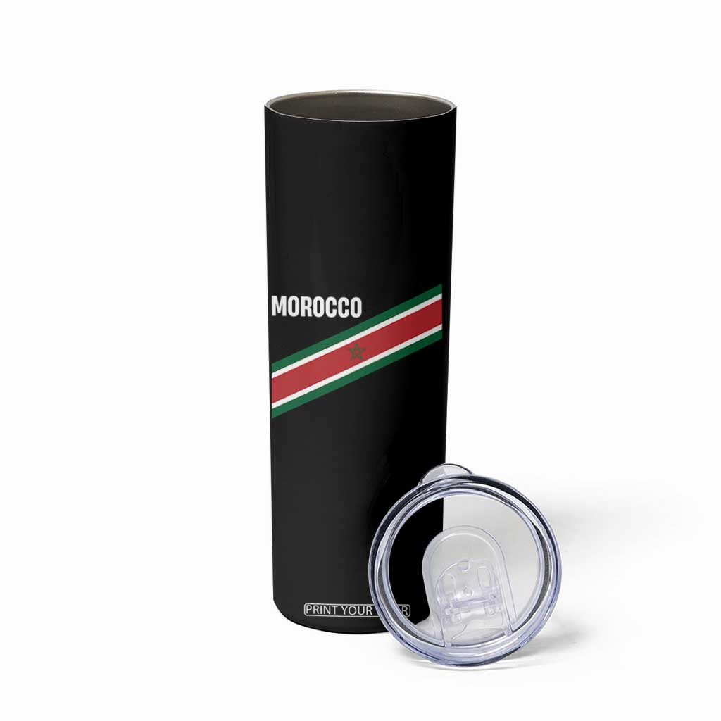 Morocco Moroccan Flag Skinny Tumbler Green Star Maroc Stripes TS11 Print Your Wear