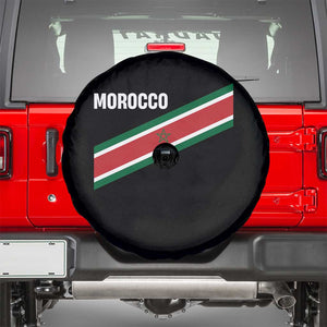 Morocco Moroccan Flag Spare Tire Cover Green Star Maroc Stripes TS11 Black Print Your Wear