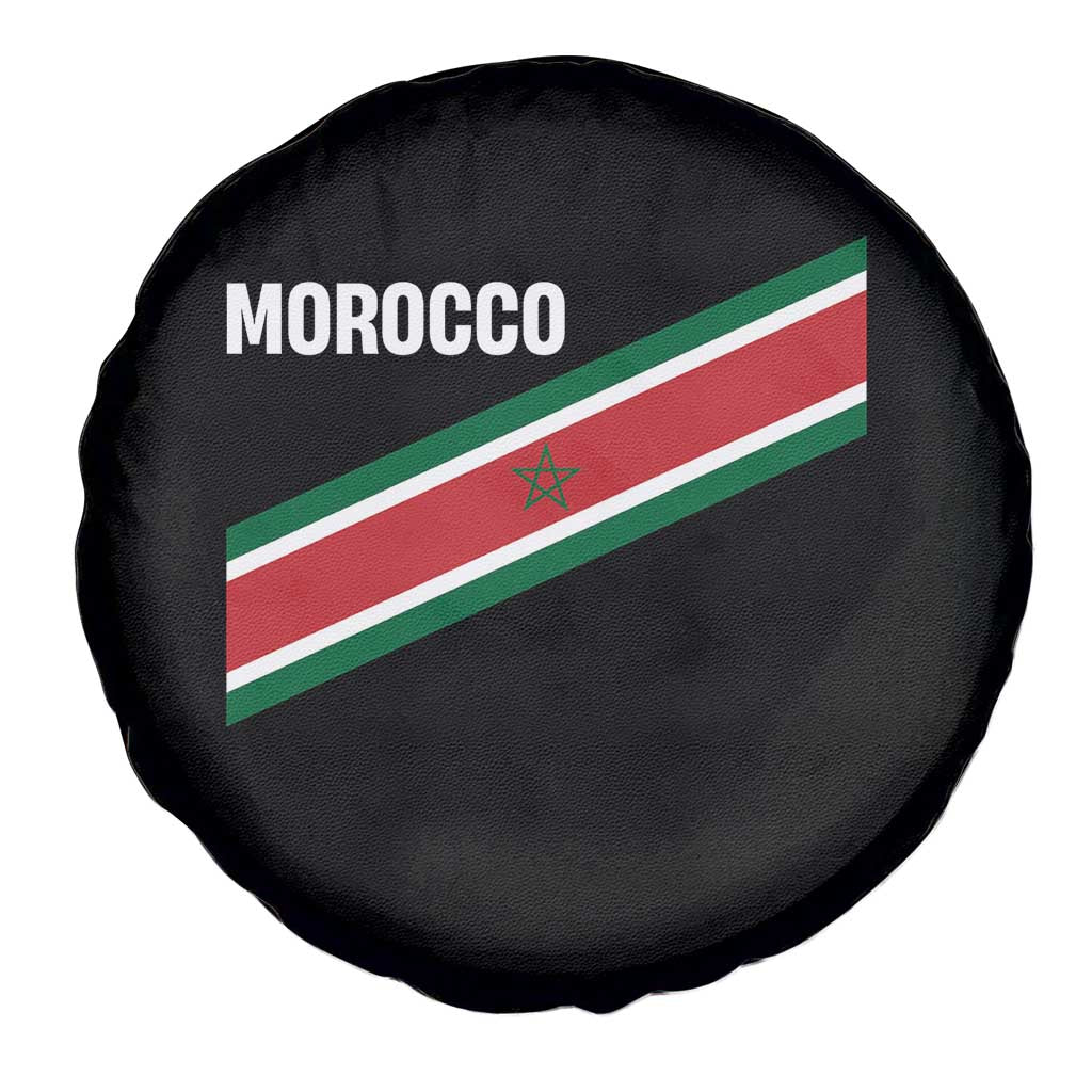 Morocco Moroccan Flag Spare Tire Cover Green Star Maroc Stripes TS11 Print Your Wear