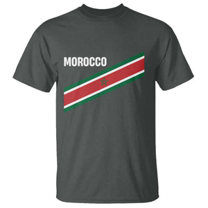 Morocco Moroccan Flag T Shirt Green Star Maroc Stripes TS11 Dark Heather Print Your Wear
