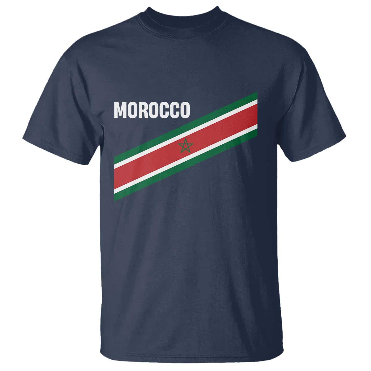 Morocco Moroccan Flag T Shirt Green Star Maroc Stripes TS11 Navy Print Your Wear