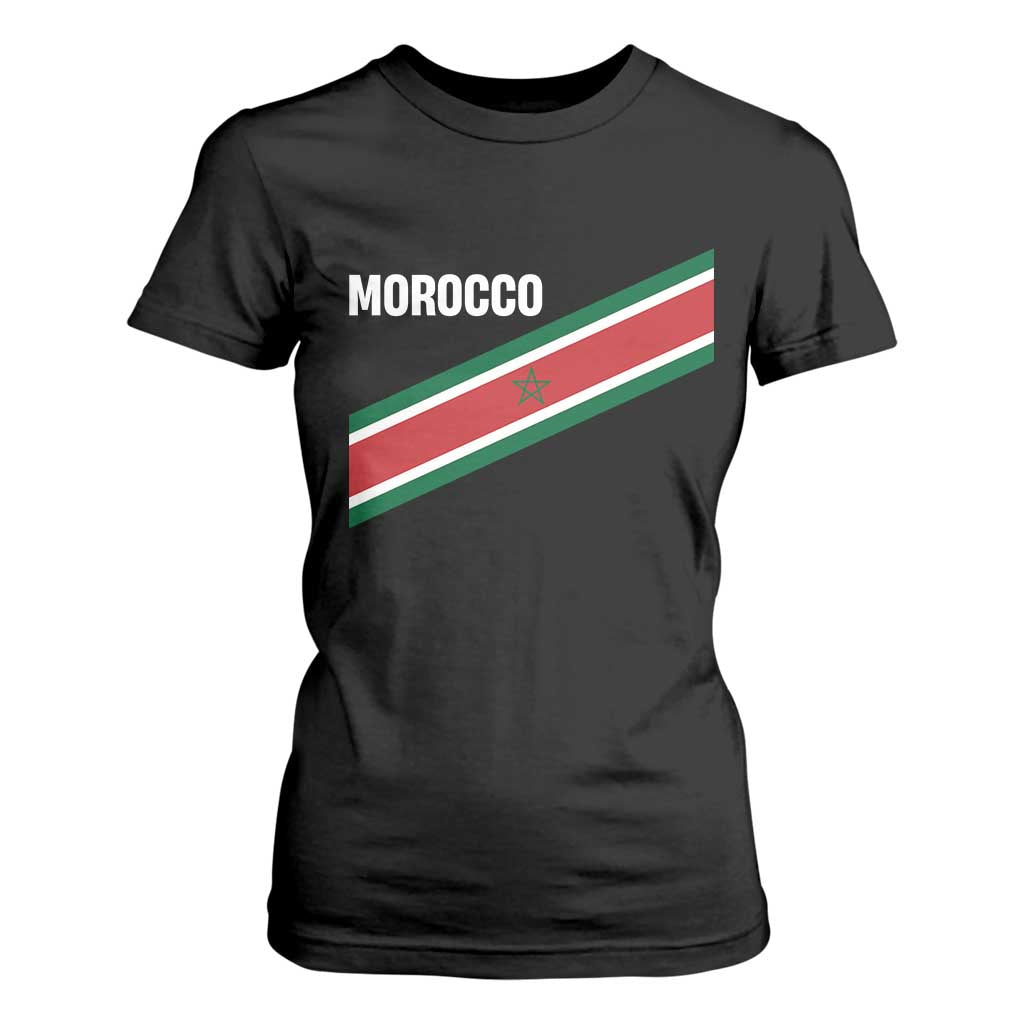 Morocco Moroccan Flag T Shirt For Women Green Star Maroc Stripes TS11 Black Print Your Wear