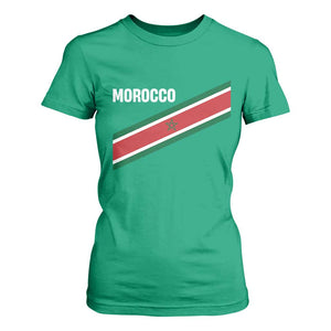 Morocco Moroccan Flag T Shirt For Women Green Star Maroc Stripes TS11 Irish Green Print Your Wear