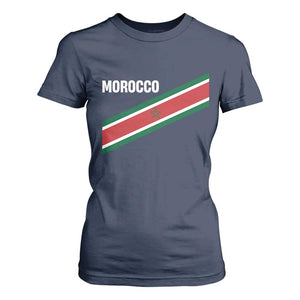 Morocco Moroccan Flag T Shirt For Women Green Star Maroc Stripes TS11 Navy Print Your Wear