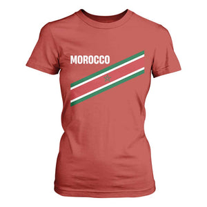 Morocco Moroccan Flag T Shirt For Women Green Star Maroc Stripes TS11 Red Print Your Wear