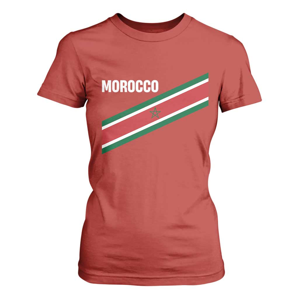 Morocco Moroccan Flag T Shirt For Women Green Star Maroc Stripes TS11 Red Print Your Wear