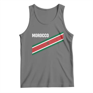 Morocco Moroccan Flag Tank Top Green Star Maroc Stripes TS11 Black Heather Print Your Wear