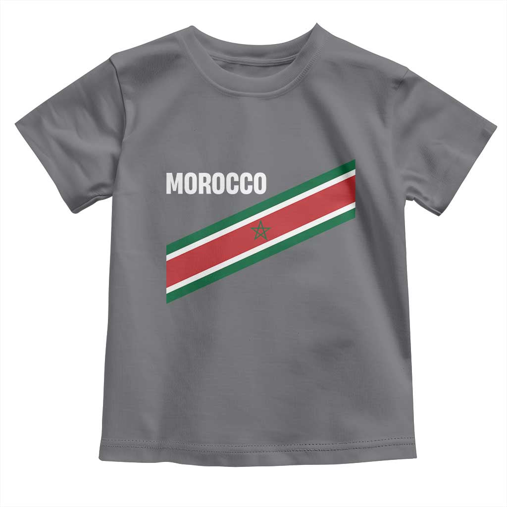 Morocco Moroccan Flag Toddler T Shirt Green Star Maroc Stripes TS11 Charcoal Print Your Wear