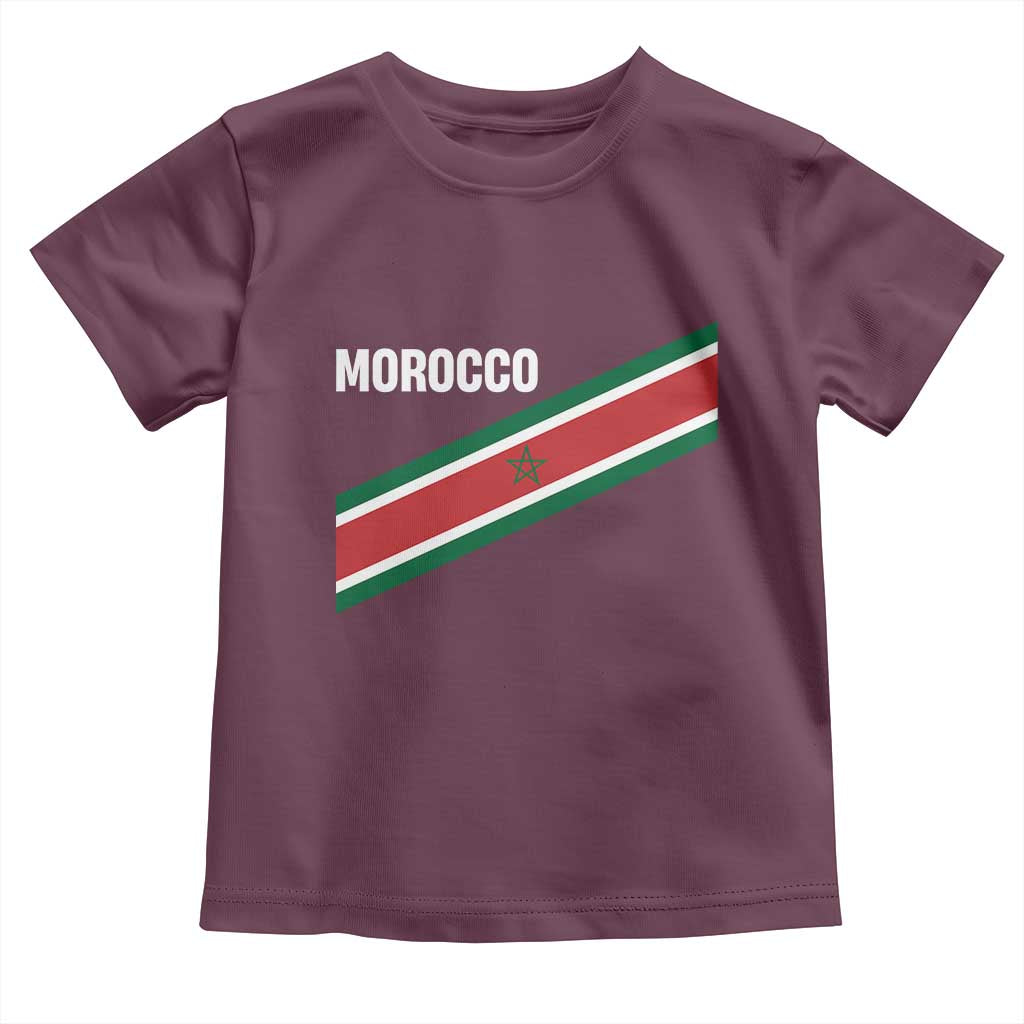Morocco Moroccan Flag Toddler T Shirt Green Star Maroc Stripes TS11 Maroon Print Your Wear