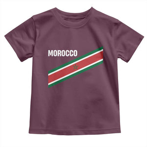 Morocco Moroccan Flag Toddler T Shirt Green Star Maroc Stripes TS11 Maroon Print Your Wear