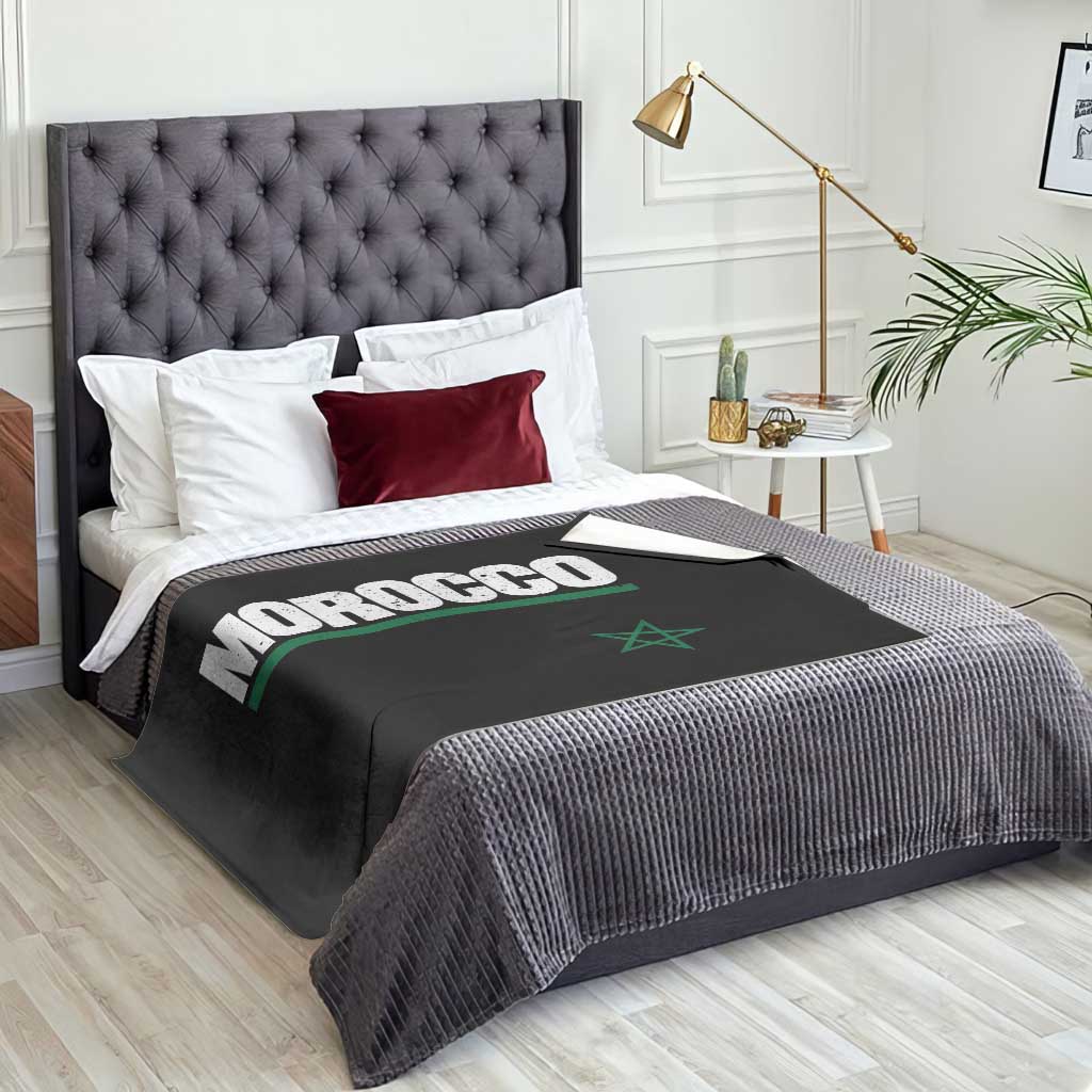 Morocco Green Star Flag Patriotic Moroccan Pride Throw Blanket TS11 Print Your Wear