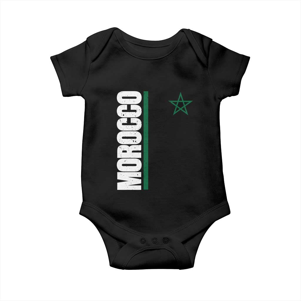 Morocco Green Star Flag Patriotic Moroccan Pride Baby Onesie TS11 Black Print Your Wear