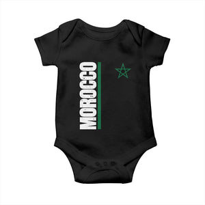 Morocco Green Star Flag Patriotic Moroccan Pride Baby Onesie TS11 Black Print Your Wear