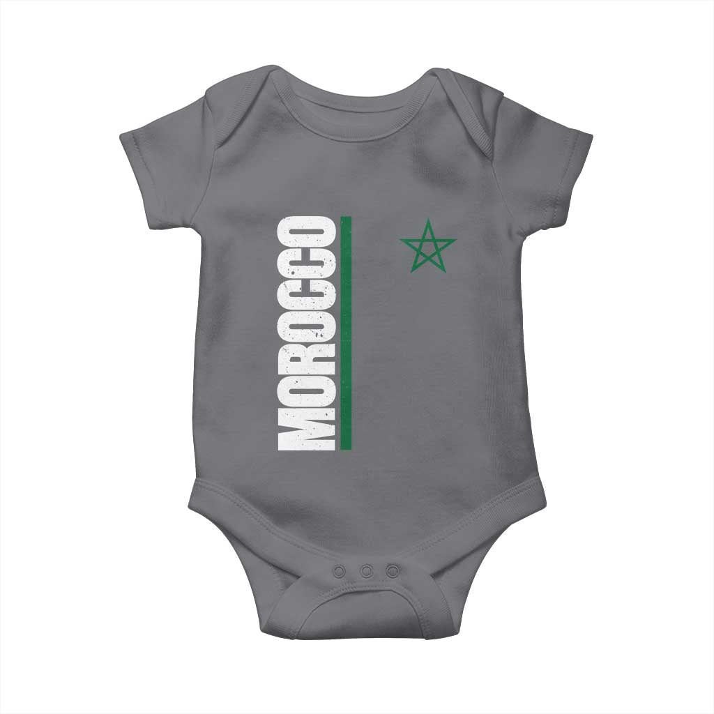Morocco Green Star Flag Patriotic Moroccan Pride Baby Onesie TS11 Charcoal Print Your Wear