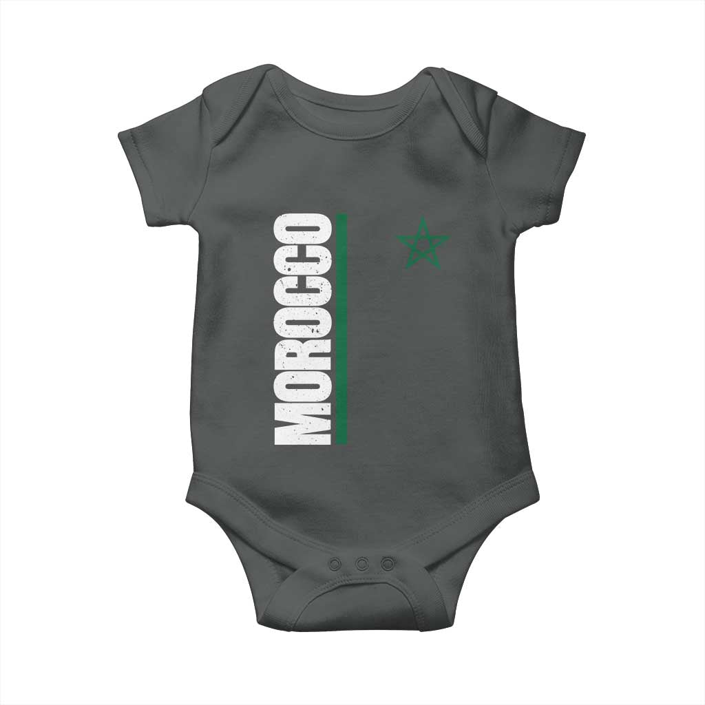 Morocco Green Star Flag Patriotic Moroccan Pride Baby Onesie TS11 Dark Heather Print Your Wear