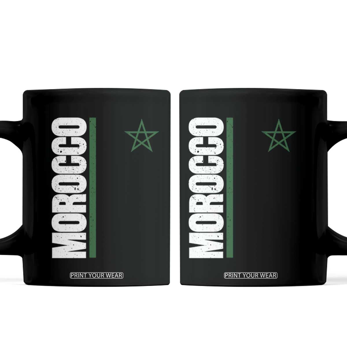 Morocco Green Star Flag Patriotic Moroccan Pride Coffee Mug TS11 Black Print Your Wear