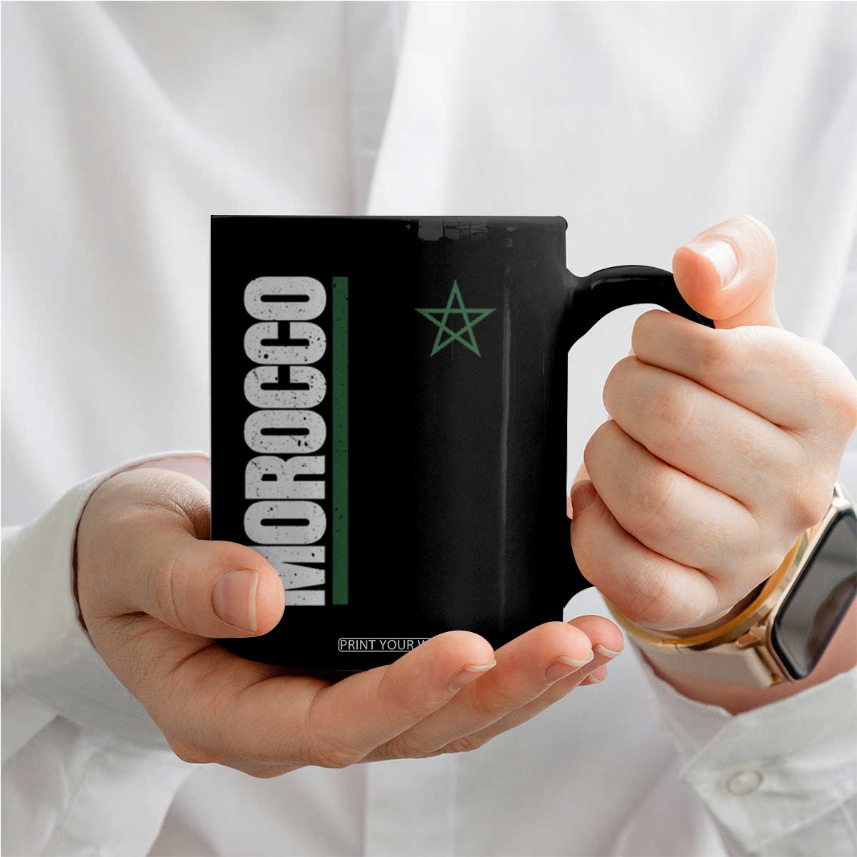 Morocco Green Star Flag Patriotic Moroccan Pride Coffee Mug TS11 Print Your Wear