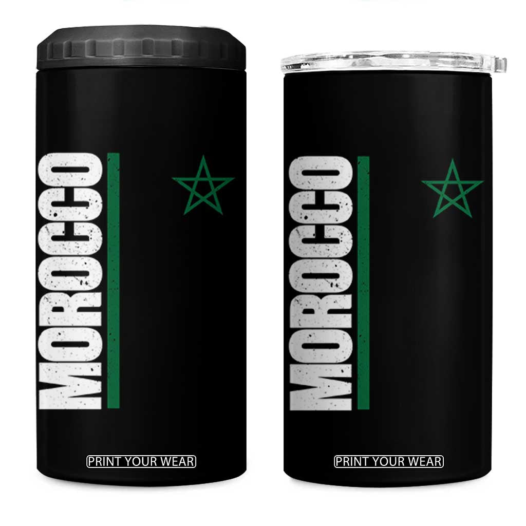 Morocco Green Star Flag Patriotic Moroccan Pride 4 in 1 Can Cooler Tumbler TS11 One Size: 16 oz Black Print Your Wear