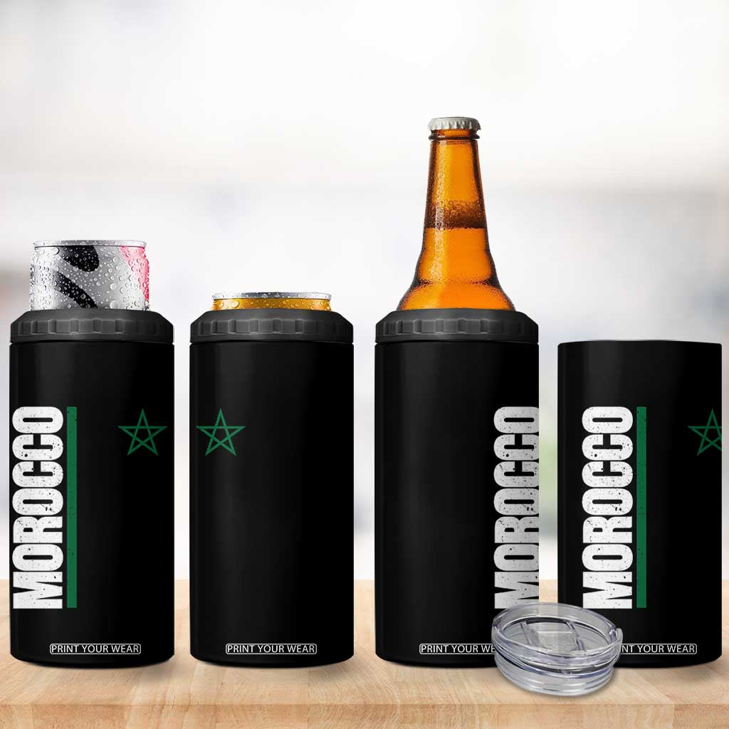 Morocco Green Star Flag Patriotic Moroccan Pride 4 in 1 Can Cooler Tumbler TS11 Print Your Wear