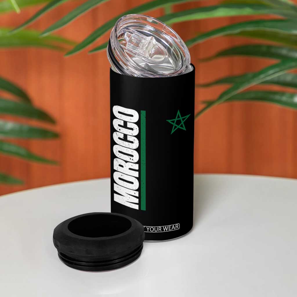 Morocco Green Star Flag Patriotic Moroccan Pride 4 in 1 Can Cooler Tumbler TS11 Print Your Wear
