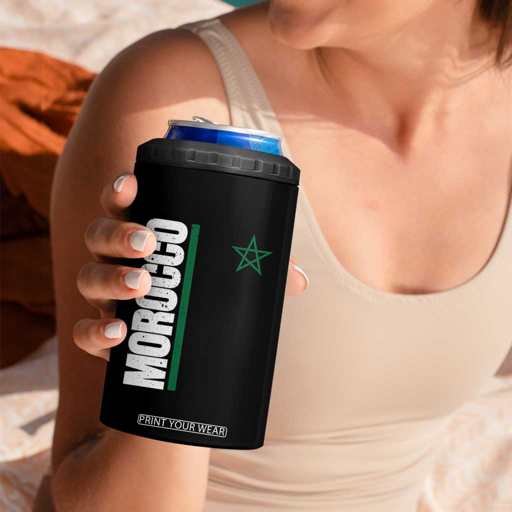 Morocco Green Star Flag Patriotic Moroccan Pride 4 in 1 Can Cooler Tumbler TS11 Print Your Wear