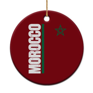 Morocco Green Star Flag Patriotic Moroccan Pride Ceramic Ornament TS11 1pc Red Print Your Wear