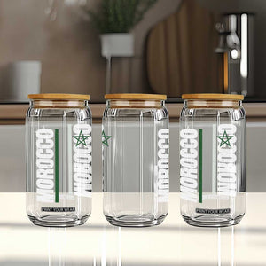 Morocco Green Star Flag Patriotic Moroccan Pride Glass Can TS11 Print Your Wear