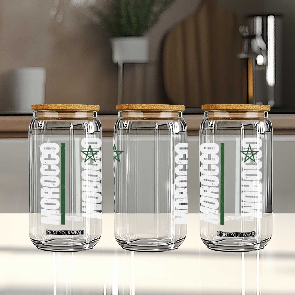 Morocco Green Star Flag Patriotic Moroccan Pride Glass Can TS11 Print Your Wear