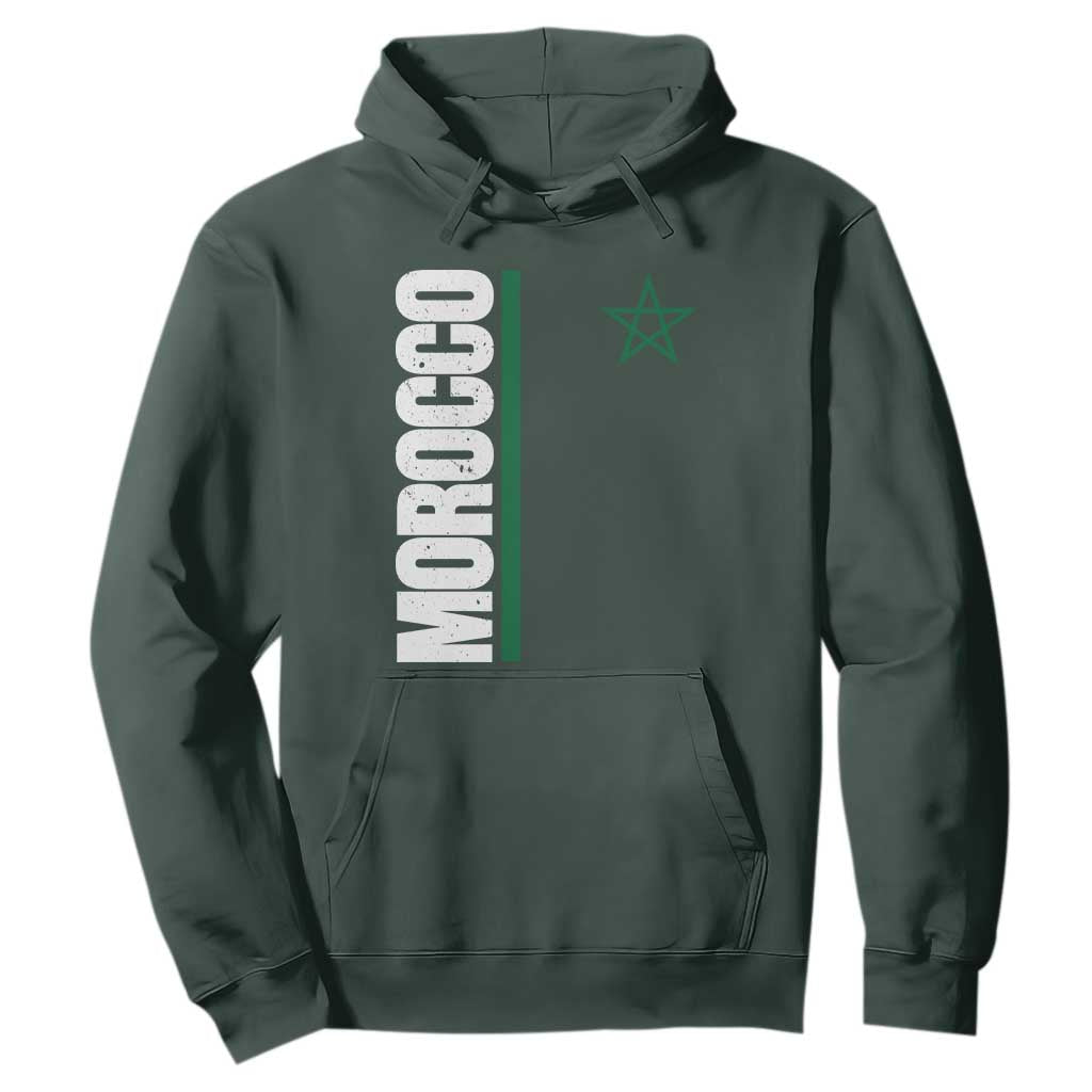 Morocco Green Star Flag Patriotic Moroccan Pride Hoodie TS11 Dark Forest Green Print Your Wear