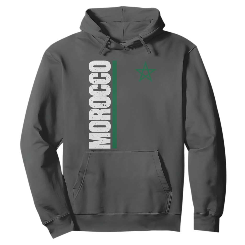 Morocco Green Star Flag Patriotic Moroccan Pride Hoodie TS11 Dark Heather Print Your Wear