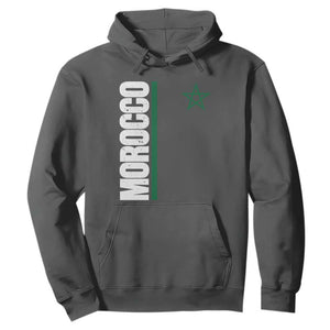 Morocco Green Star Flag Patriotic Moroccan Pride Hoodie TS11 Dark Heather Print Your Wear