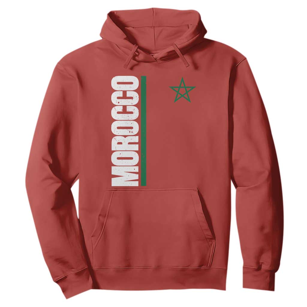 Morocco Green Star Flag Patriotic Moroccan Pride Hoodie TS11 Red Print Your Wear