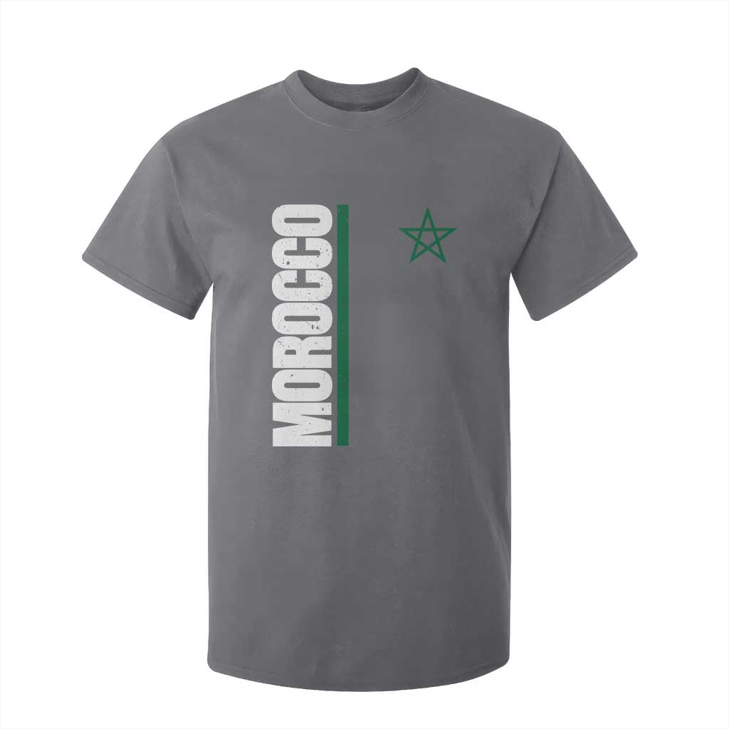 Morocco Green Star Flag Patriotic Moroccan Pride T Shirt For Kid TS11 Charcoal Print Your Wear