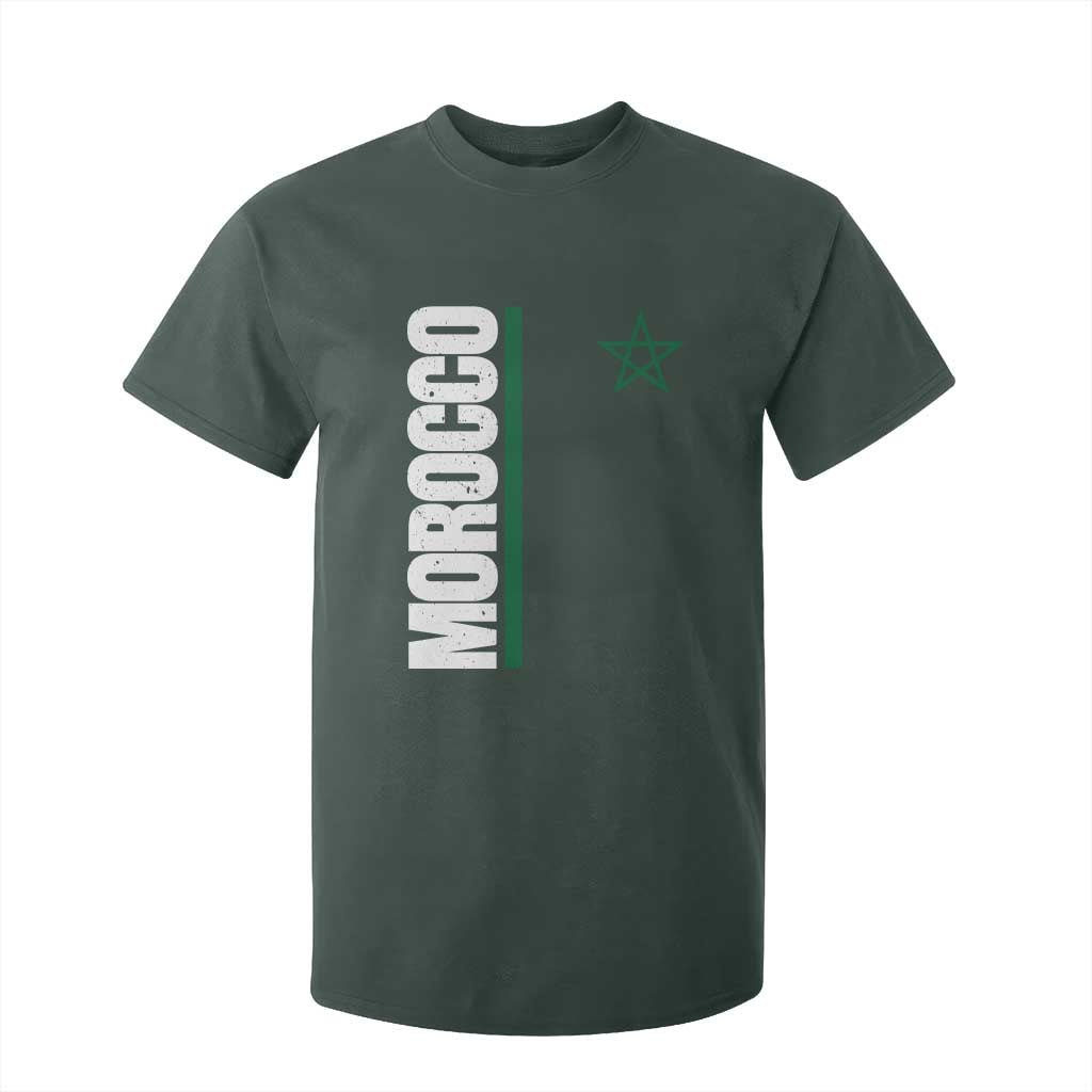 Morocco Green Star Flag Patriotic Moroccan Pride T Shirt For Kid TS11 Dark Forest Green Print Your Wear