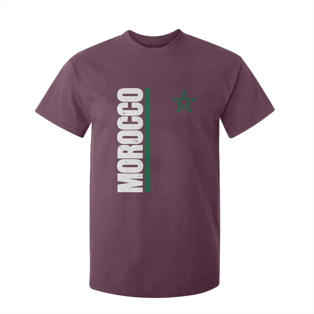 Morocco Green Star Flag Patriotic Moroccan Pride T Shirt For Kid TS11 Maroon Print Your Wear
