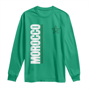 Morocco Green Star Flag Patriotic Moroccan Pride Long Sleeve Shirt TS11 Irish Green Print Your Wear
