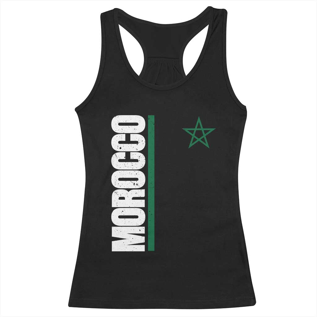 Morocco Green Star Flag Patriotic Moroccan Pride Racerback Tank Top TS11 Black Print Your Wear