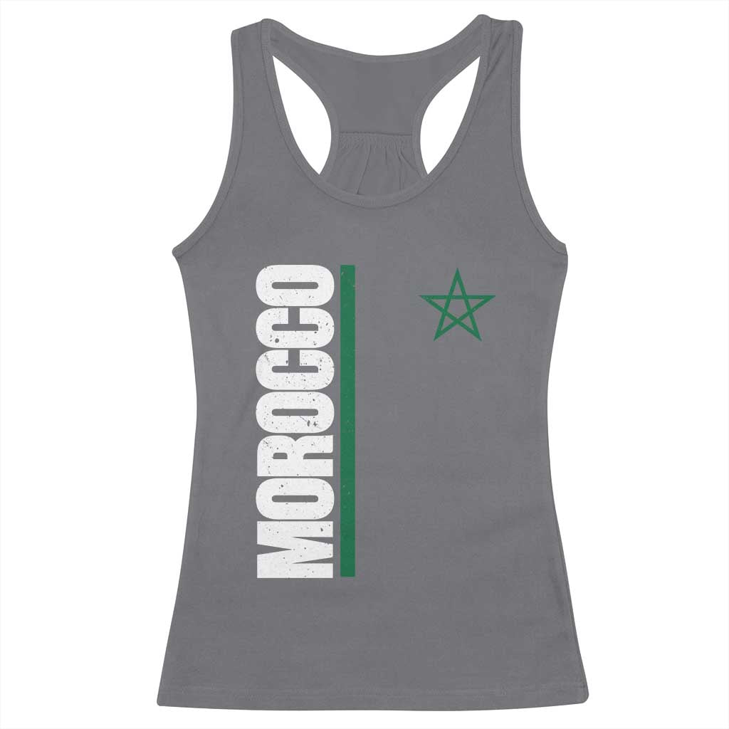 Morocco Green Star Flag Patriotic Moroccan Pride Racerback Tank Top TS11 Charcoal Print Your Wear