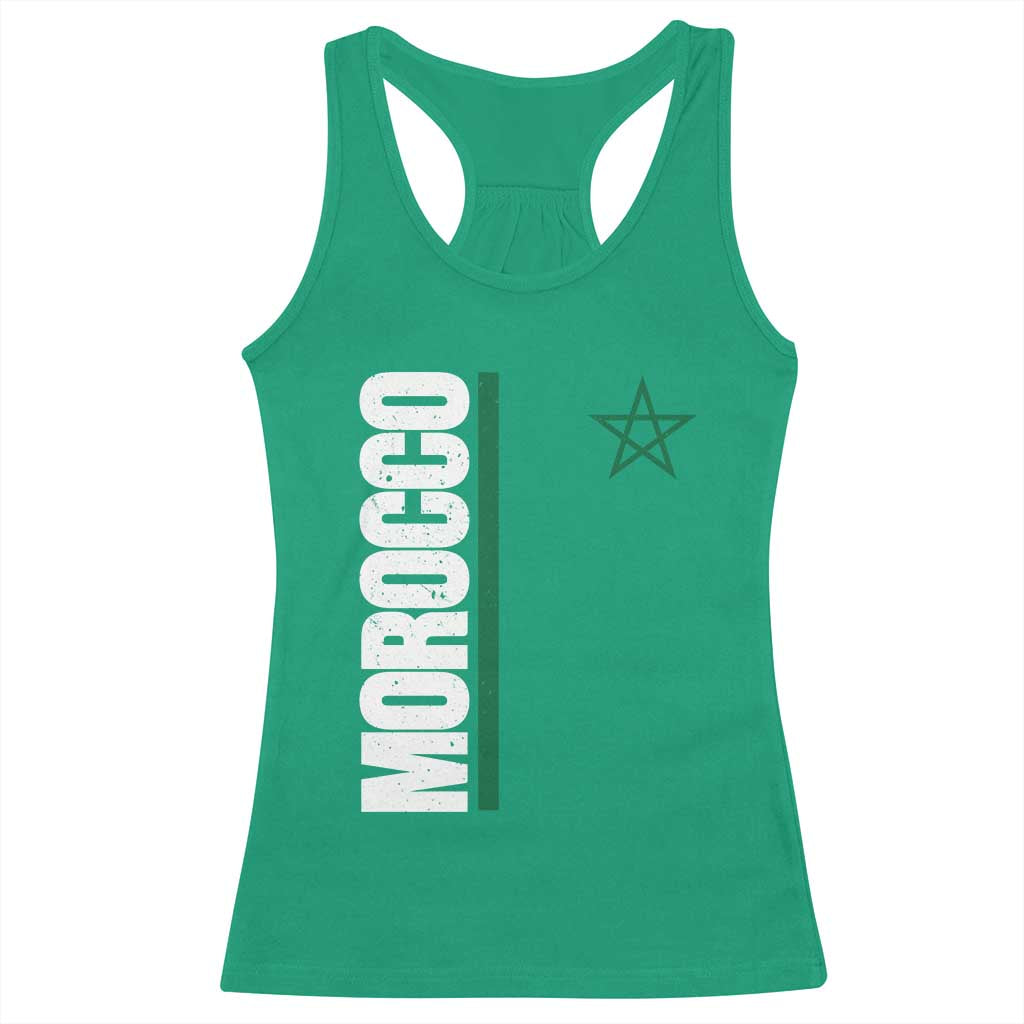 Morocco Green Star Flag Patriotic Moroccan Pride Racerback Tank Top TS11 Irish Green Print Your Wear