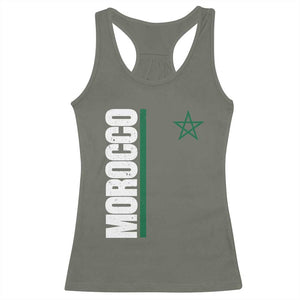 Morocco Green Star Flag Patriotic Moroccan Pride Racerback Tank Top TS11 Military Green Print Your Wear