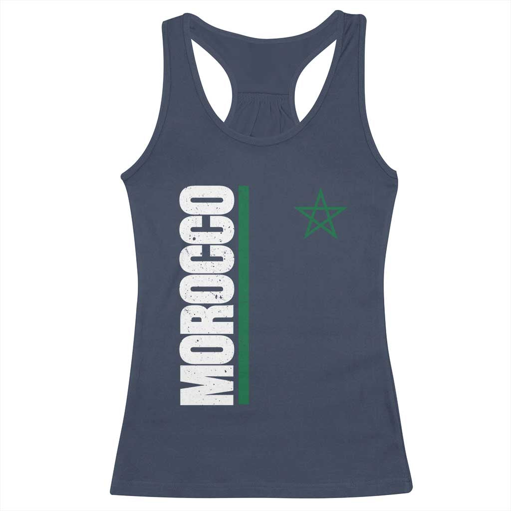 Morocco Green Star Flag Patriotic Moroccan Pride Racerback Tank Top TS11 Navy Print Your Wear