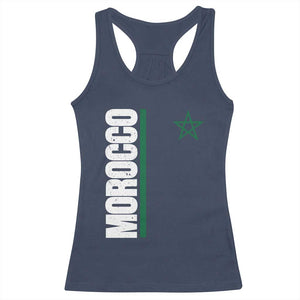 Morocco Green Star Flag Patriotic Moroccan Pride Racerback Tank Top TS11 Navy Print Your Wear