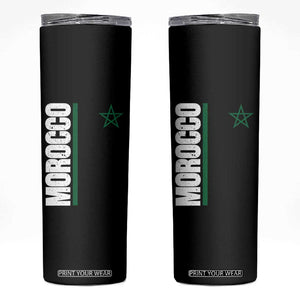 Morocco Green Star Flag Patriotic Moroccan Pride Skinny Tumbler TS11 Black Print Your Wear