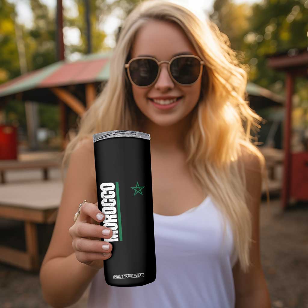 Morocco Green Star Flag Patriotic Moroccan Pride Skinny Tumbler TS11 Print Your Wear
